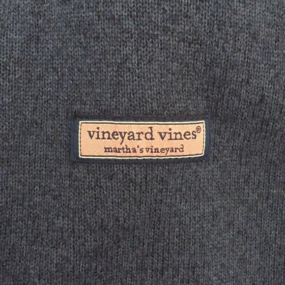 Vineyard Vines Sweater Fleece Vest Denim Blue - Picture 5 of 8